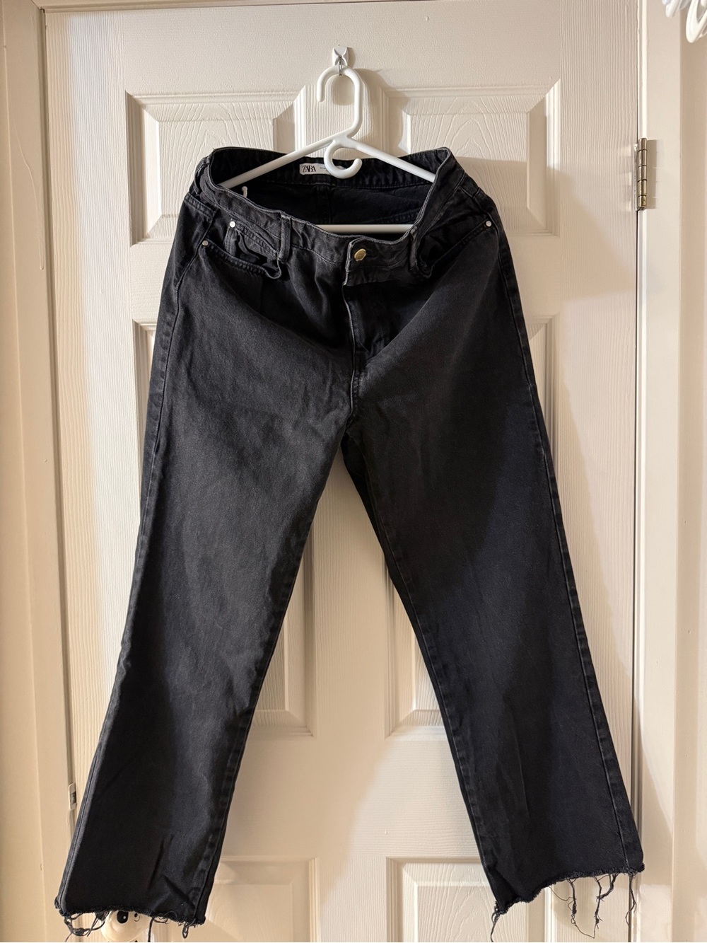 Zara Black Wide-Leg Flare Jeans